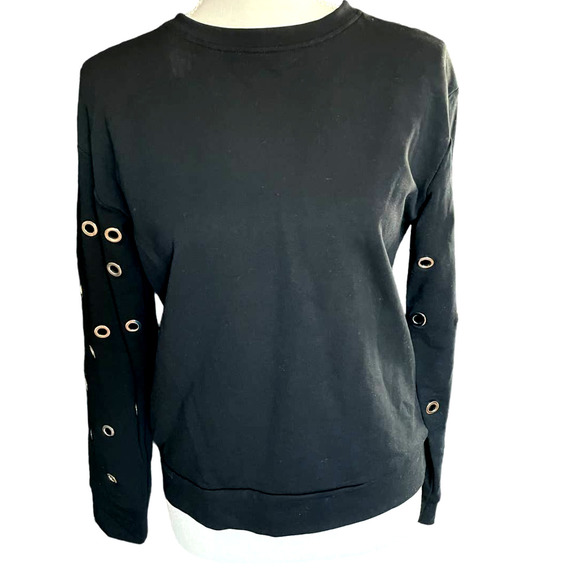 Lea & Viola Womens Eyelet Sweater & Pant 2 PC Set Long Sleeve Size S Black - Picture 5 of 11